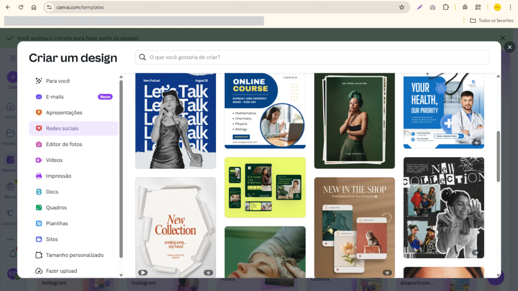 Print de modelos prontos do Canva - Feira Shop